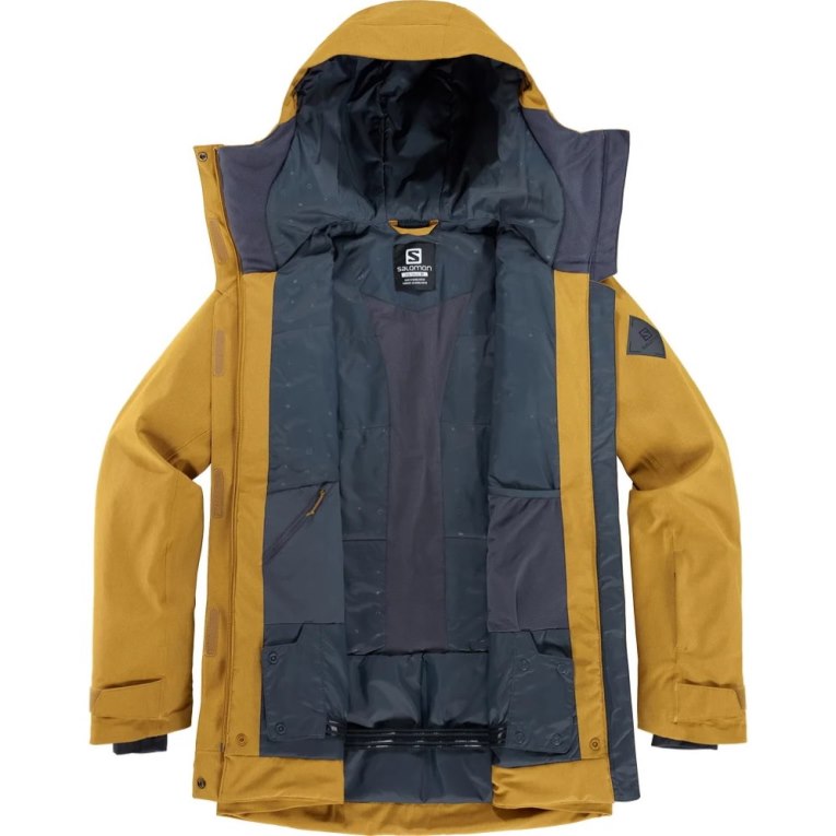 Yellow Salomon Stance Cargo Insulated Hooded Women's Ski Jackets | PH 47863S